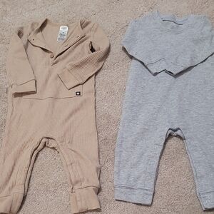 Cozy Kids One Piece Set - Tan and Gray